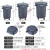 大号圆形垃圾桶带盖带轮超大容量塑料储水桶餐饮厨房户外商用 圆形垃圾桶168L+物业垃圾袋