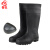 者也 多功能高筒雨靴 1双 黑色钢包头款 防汛劳保防滑防水雨靴 41码