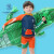 Voda Beba儿童泳衣小童中大童鳄鱼长袖防晒速干度假分体男童泳衣 80-90cm 20-26斤 (1-2岁)
