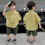 奥特曼男童汉服夏装中国风古风儿童夏季套装唐装宝宝新中式童装男孩衣服 黄色 90cm