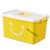 收纳箱塑料特大号整理箱装衣服棉被书籍的储物箱周转置物箱子加厚 亮黄色笑脸 小号手提式(190)：27*20*17厘米