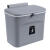普利赛拉 壁挂式垃圾桶卫生间悬挂垃圾桶 7升灰色-有盖+挂钩+刮板+无痕贴