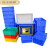 适用于塑料周转箱长方形零件盒带盖胶箱储物箱加厚收纳盒大号胶框 8号箱540*420*300MM 蓝色