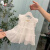 奥特曼女童新款夏装儿童雪纺裙薄款女宝宝公主裙洋气蓬蓬裙婴儿裙 白色 73cm