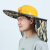 埠帝安全帽防晒遮阳帽檐夏季工地男士款头盔帽子太阳帽面罩神器折叠帽 黄色风扇帽黄色遮阳帽送冰袖