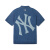MLB男女情侣纯棉短袖衬衫LOGO牛仔外套24夏季新款DRB07/DRB02 纽约洋基队/靛蓝色 XS
