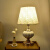 OIMG卧室床头台灯开关式欧式原创设计陶瓷办公桌酒店家用客厅 按钮开关 白金花纹贈LED暖光和白光灯泡