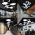 六边形造型吊灯led创意个性蜂巢组合办公室网咖健身房工业风灯具 实心-黑框-100cm
