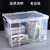 适用于透明收纳箱塑料箱子储物箱收纳盒衣服整理箱大号有盖衣物收 三件装[10升3个] 加厚高透明