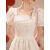 向晓西女士订婚礼服遮肚大码领证登记小白裙法式订婚连衣裙平时可穿复古 白色 L115 2XL