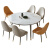 帕沙曼亮光岩板餐桌椅套装可伸缩1.3米餐桌+餐椅4卡其/2浅橙(羊脂玉)