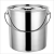 CHBBU级304不锈钢桶圆桶手提式加厚提桶大容量带盖商用家用储 带盖特厚直径26cm高25cm提桶