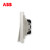 瑞士ABB开关插座面板16A轩致框雅典白色系列两开单控二开AF122