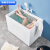 浪鲸（SSWW）深泡浴缸独立式小户型家用迷你可移动亚克力mini日式坐式方形带座 0.9米空缸+座板