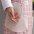 漂亮洋气的围裙袖套两件套女厨房2021厨房防水防油秋冬厚 擦手+可调防水粉格韩式花