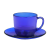 DURALEX多莱斯 法国进口钢化玻璃 茶杯咖啡杯碟套装 深蓝色220ml*1