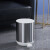 庄太太【蓝色】圆桶形北欧不锈钢垃圾桶脚踏式有盖厨房客厅创意垃圾篓
