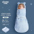 艾茵美（oinme）初生婴儿睡袋防惊跳包被纯棉用品新生儿包单宝宝襁褓秋冬常规抱被 雾蓝海岛夹棉款(0-6个月)