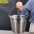 京洲实邦 （30CM不带盖） 带磁便携户外储水桶斜身清洁洗车桶不带盖手提不锈钢水桶JZSB-1155