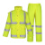 海斯迪克 反光雨衣套装 分体式防汛救援环卫警示雨衣 荧光黄180/2XL HKT-205