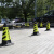 震迪橡胶路锥黑黄禁止停车标识街道pu橡胶款警戒柱可定制SH170
