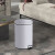 欧润哲 垃圾桶 5L灰色缓降静逸脚踏带盖翻盖办公室企业单位卫生间商用圆形垃圾篓脚踏圆桶