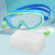 锐麻   儿童护目镜马卡龙泳镜PC防雾防水游泳护目眼镜 绿框蓝带（眼镜盒装） 均码 