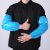 定制TPU防水耐油套袖食品厂防污耐酸碱不硬厨师厨房袖套清洁袖头 蓝色（2双）