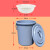 洛港 银灰色60K型+沥水篮 泔水干湿过滤分离带滤网垃圾桶大号厨房厨余茶水茶叶沥水水桶篮桶