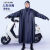 有袖雨衣电动车电瓶摩托车夏季加大时尚男女单人长款全身防暴雨 提花（宝蓝）带袖+护手 4XL(155-165)