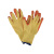 安迪乳胶掌浸涤棉劳保手套 耐磨防油防水耐酸碱手套 工地机械手套 黄色 XS 实用装(12双)