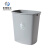 米奇特工（Agents mickey）塑料垃圾桶 摇盖式创意卫生间办公室大号北欧简约带盖纸篓 银灰色 40L