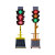 Moody太阳能红绿灯交通信号灯可移动十字路口学校驾校交通警示灯 200-3型圆灯30瓦 固定立柱