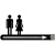 双面侧装男女卫生间洗手间厕所黑色克力标牌标识牌指示牌包邮 男女传统图案（无文字版） 25x12cm