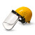透明防护面罩安全帽面屏电焊打磨防飞溅安全化工加气加油站运输 圆顶红色安全帽+支架+1.5厚PC面屏