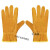 牛皮电焊工防火线手套短款耐高温工作防烫隔热劳保保护软皮 黄色手套 1双