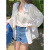 赏峰冰丝衬衫女夏季天丝薄款衬衣法式感长袖开衫上衣外套夏季 白色 S 100以下