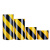 冠峰 宽10cm长46米 黑黄斜纹反光膜反光贴条地贴纸防水安全标识警示GNG-517