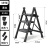 阿笛莫（ADIMO） 梯子加厚碳钢人字梯三步折叠梯加宽踏板登高工程梯无头黑色