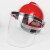 电焊面罩安全帽式防护面罩面屏打磨防飞溅焊工隔热焊帽头戴式面具 防刮擦-黑色+V型红色ABS安全帽