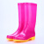 汇特益 水鞋女士 329四色黄底雨鞋 PVC高筒防滑防水雨鞋 耐磨劳保市场纯色雨靴 329紫红色 40 