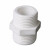 PVC对丝给水管直接直通外丝接头双外牙外螺配件白色20mm 50mm (1只装)