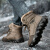 OEOVEAO 冬季保暖东北雪地靴男士高帮加绒加厚棉鞋防滑防水短筒靴子 棕色 42