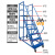 仓库登高车超市货架理货上货平台梯子可移动式踏步梯注塑机上料梯厂家定制 平台离地4.0米【1.0米宽】 灰白