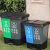 五星盾 脚踏垃圾桶 双桶两分类【60L蓝灰  可回收+其他】商用室内医院学校商场社区加厚塑料回收环卫果皮箱