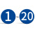 安燚 蓝底白字（1-10） 数字号码牌编号亚克力贴磁性号牌自粘磁力机器标牌圆牌序号牌GNG-521
