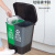 新国标分类垃圾桶双桶脚踏塑料连体可回收其他厨余带盖大号桶 60L(蓝+灰) 可回收物+其他