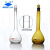 天玻容量瓶 A级可检 细颈梨形瓶定量瓶棕色玻璃容量瓶化学实验教学仪器 棕色25ml 