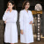 白大褂工作服长袖女短袖护士隔离衣研究生实验室专用实验服 女士短袖 4XL