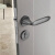 卧室磁锁具美式木灰色门把手执手分体锁室内极简房 [磁]铁灰色门锁
